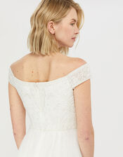 Emmeline Embellished Bardot Bridal Dress, Ivory (IVORY), large