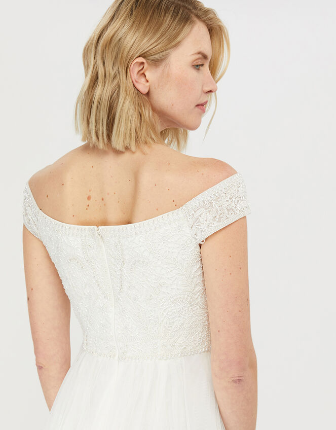 Emmeline Embellished Bardot Bridal Dress, Ivory (IVORY), large