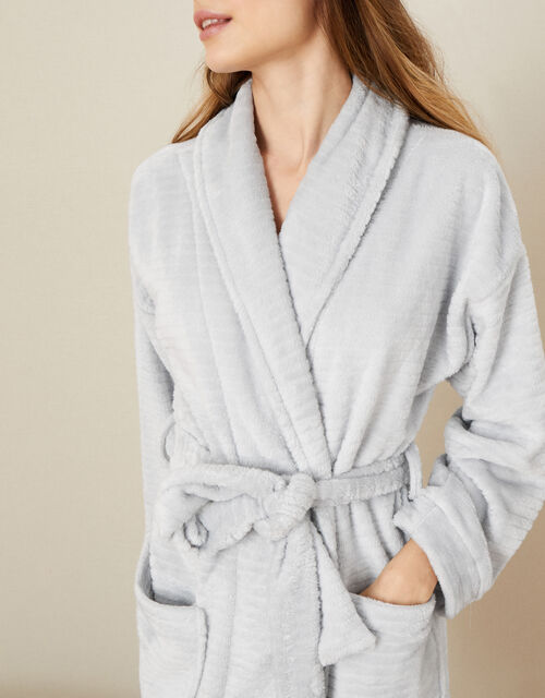 Textured Fluffy Robe, Grey (GREY), large