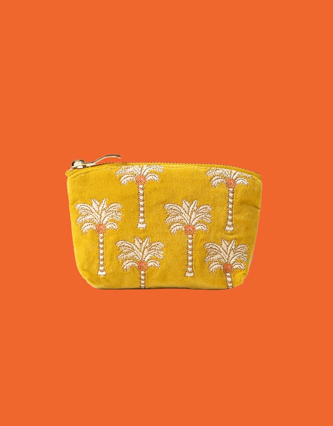 Elizabeth Scarlett Sunrise Palm Velvet Coin Purse, , large