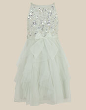 Gracie Embellished Waterfall Dress, Green (SAGE), large