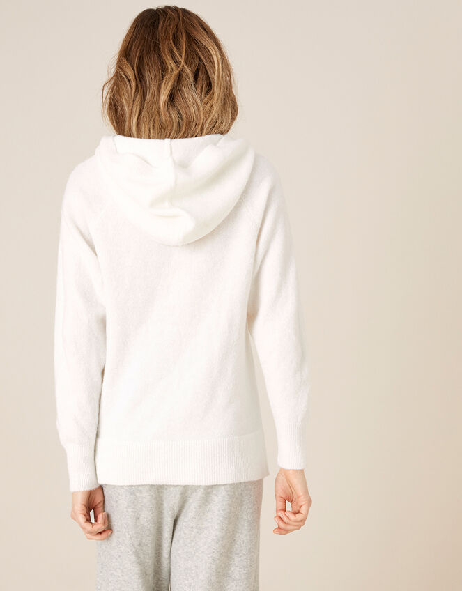 LOUNGE Lola Hooded Jumper, Ivory (IVORY), large