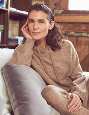 LOUNGE Knit Pocket Hoody, Camel (OATMEAL), large