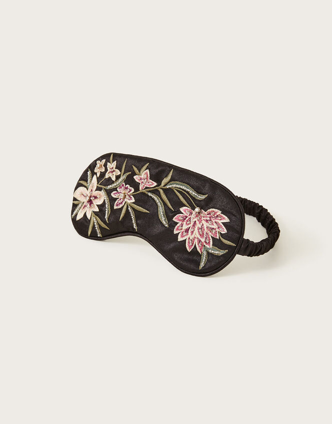 Floral Embroidered Eye Mask, , large