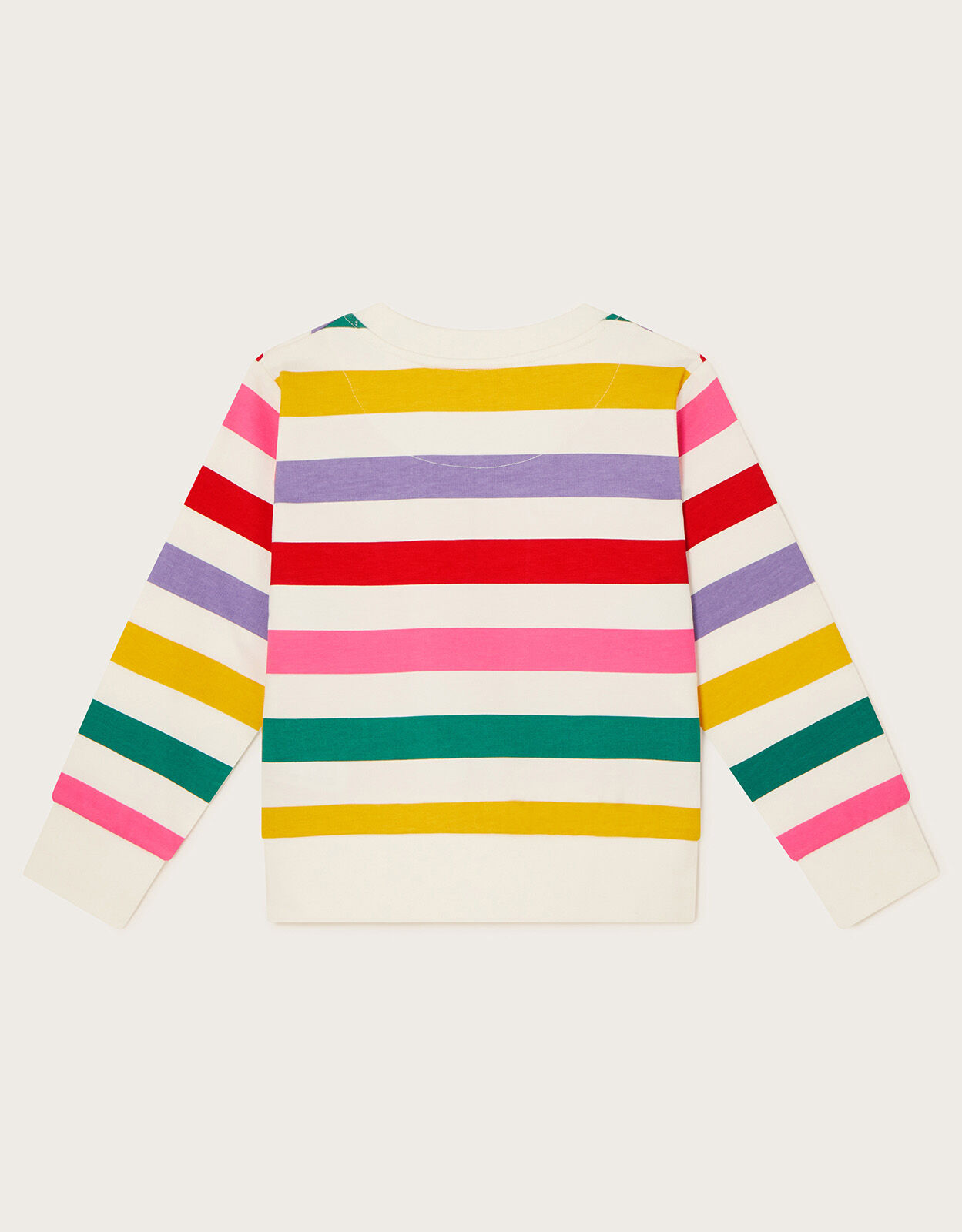 Blue jumper with rainbow stripes sales
