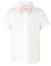 Tom Shirt and Shorts Set with Bow Tie, Ivory (IVORY), large