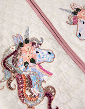 Unicorn Embellished Quilted Jacket, Ivory (IVORY), large