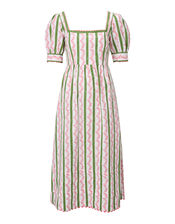 India & Mills Katie Stripe Midi Dress, White (WHITE), large