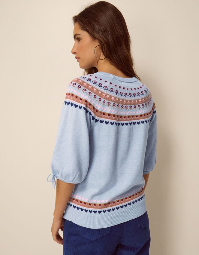 Fia Fair Isle Knit Jumper, Blue (BLUE), large
