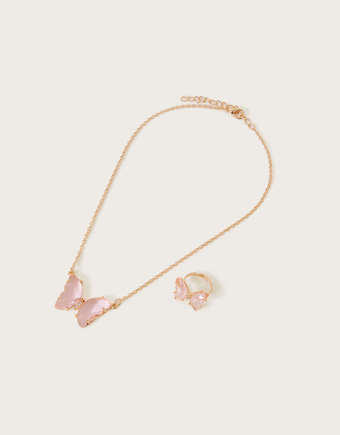 Butterfly Jewel Necklace and Ring Set, , large