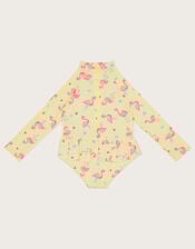 Baby Flamingo Skirted Swimsuit, Yellow (YELLOW), large