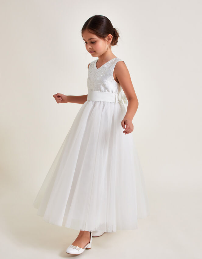 Bernadette Tulle Maxi Dress, Ivory (IVORY), large