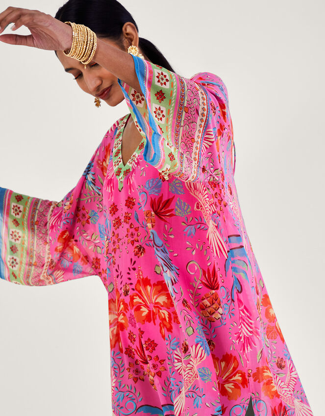 Kiara Printed Long Kaftan, , large