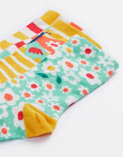 3-Pack Frugi Print Socks, Multi (MULTI), large