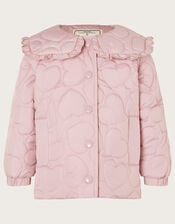 Baby Heart Quilted Bomber Coat, Purple (LILAC), large