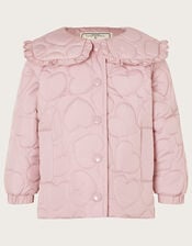 Baby Heart Quilted Bomber Coat, Purple (LILAC), large