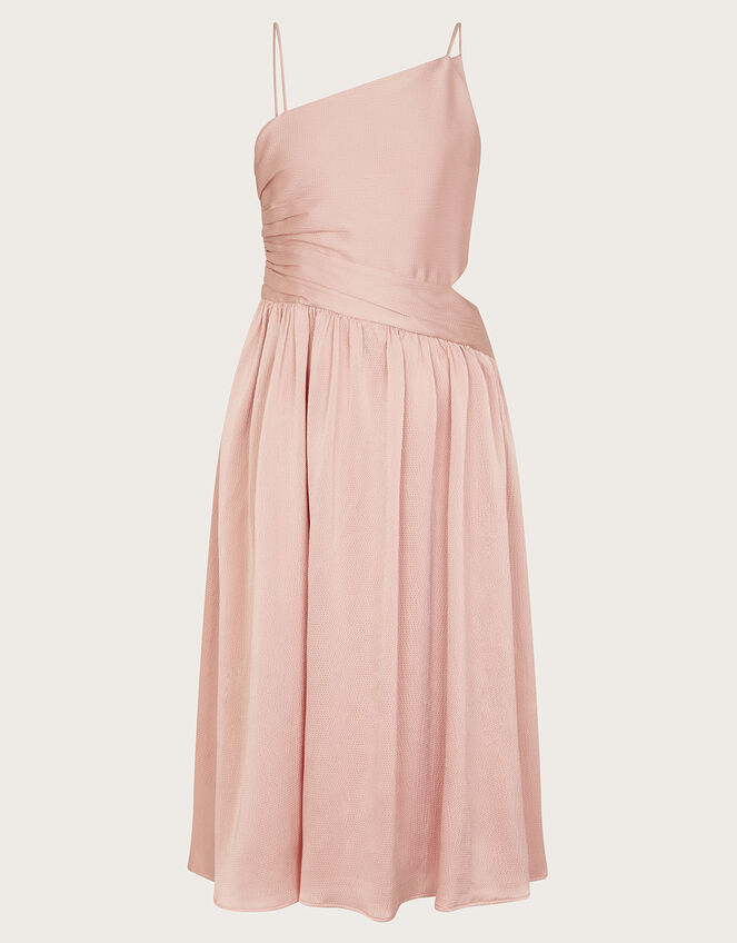 Satin Cut-Out Prom Dress, Pink (PINK), large