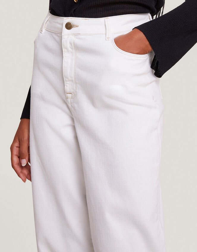 Wide Leg Cropped Jeans , Natural (ECRU), large