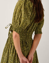 Delma Paisley Print Midi Dress, Green (GREEN), large