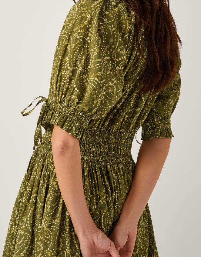 Delma Paisley Print Midi Dress, Green (GREEN), large