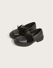 Bow Detail Loafers, Black (BLACK), large