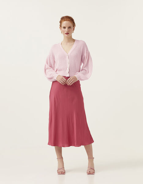 Mirla Beane Silk Effect Bias Cut Skirt Pink, Pink (PINK), large