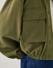 Jen Jersey Utility Jacket, Green (KHAKI), large