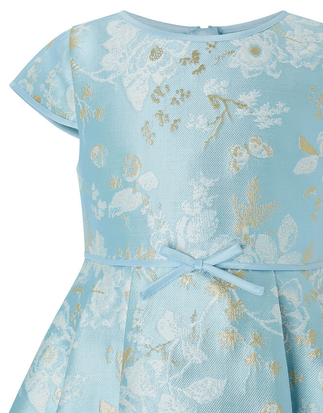 Aries Blue Jacquard Occasion Dress, Blue (BLUE), large