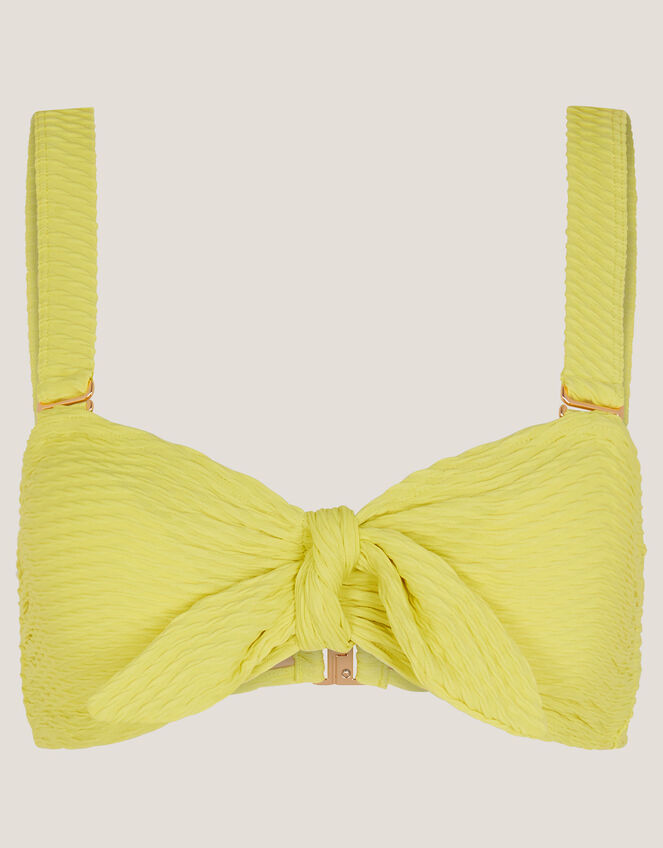 Alina Rib Bandeau Bikini Top, Green (LIME), large