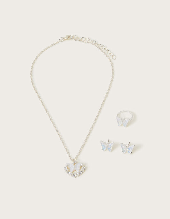 Butterfly Heart Jewellery Set, Ivory (IVORY), large