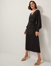 Margo Hotfix Midi Tea Dress, Black (BLACK), large
