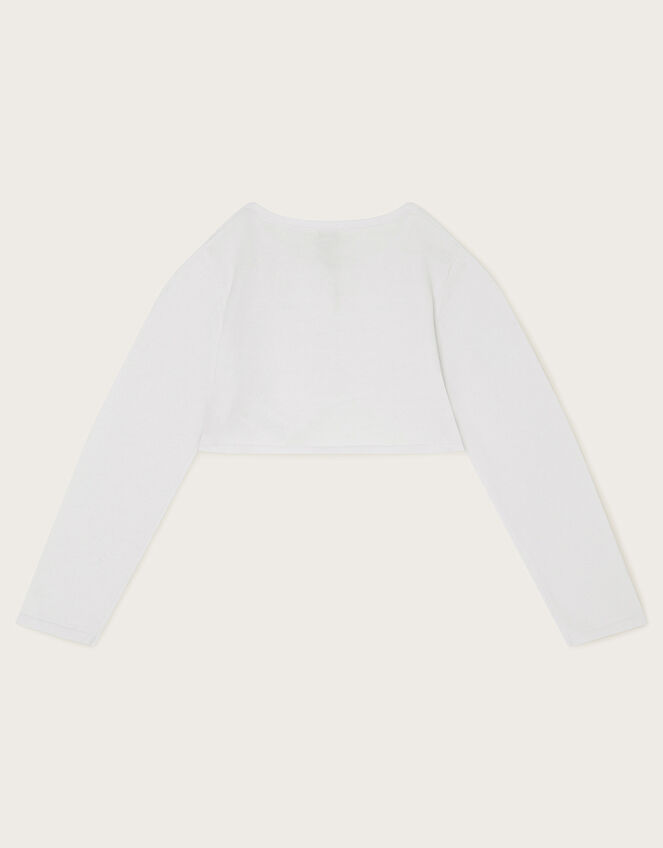 Sammy Pearl Embellished Cardigan, White (WHITE), large