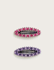 2-Pack Oval Diamante Hair Clips, , large