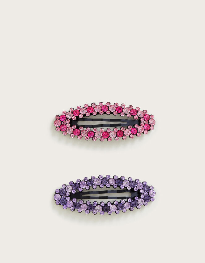 2-Pack Oval Diamante Hair Clips, , large