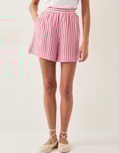 Liv High-Waisted Stripe Shorts, Red (RED), large