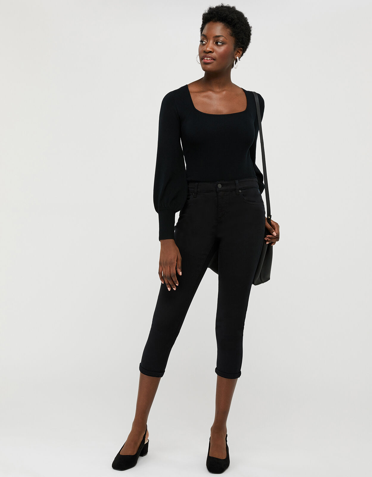 Idabella Capri Jeans with Organic Cotton Black