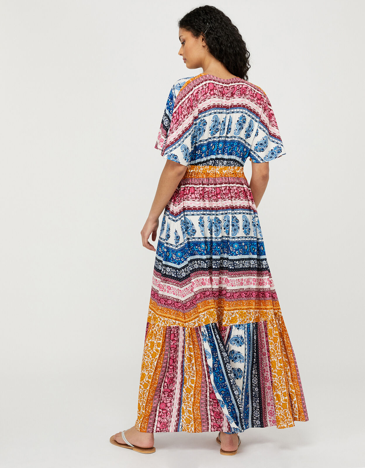 Striped floral maxi dress Clearance