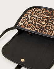 Mava Leopard Print Faux Leather Cross-Body Bag, , large