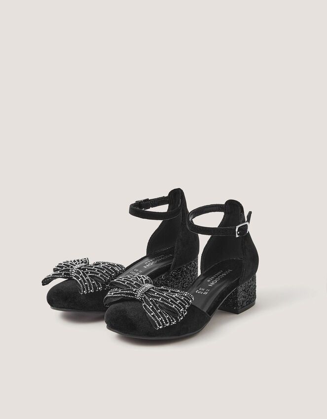 Diamant&eacute; Bow Velvet Two Part Heels, Black (BLACK), large