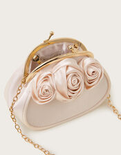 Satin Rosette Bag and Hair Clips Set, , large