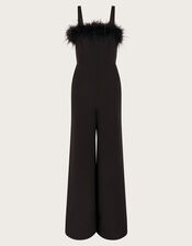 Eva Feather Jumpsuit, Black (BLACK), large