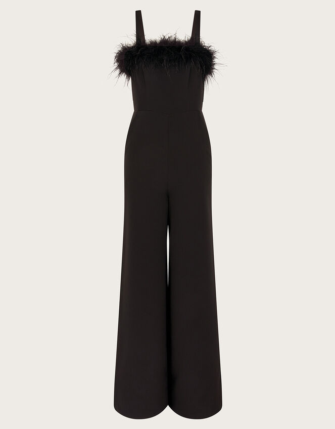 Eva Feather Jumpsuit, Black (BLACK), large