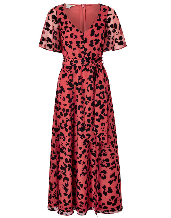 Annie Animal Burnout Maxi Dress, Orange (RUST), large