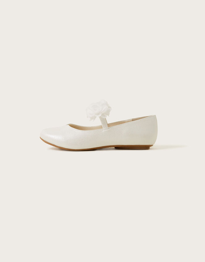 Corsage Ballet Flats, Ivory (IVORY), large