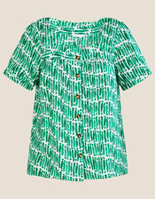 Benita Square Neck Top, Green (GREEN), large