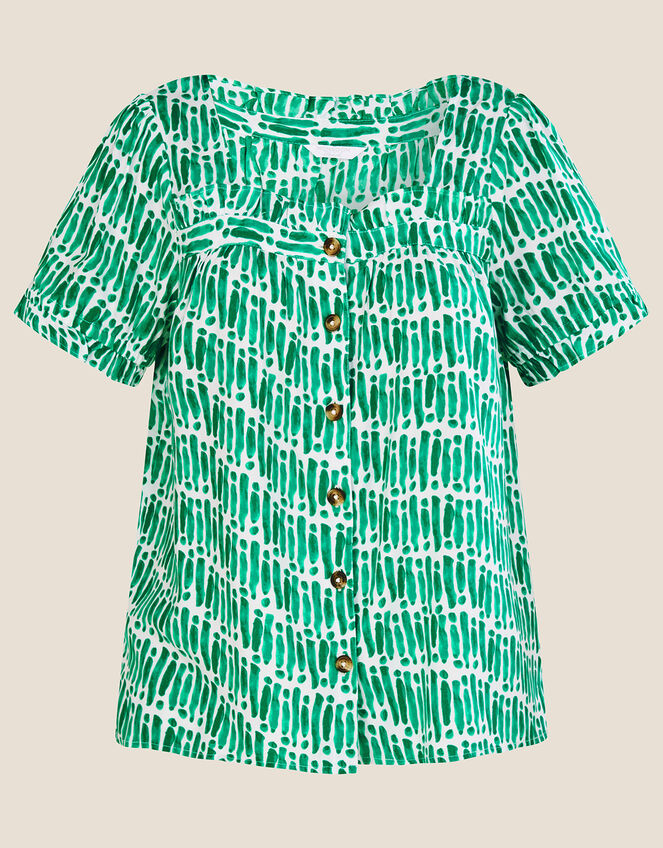 Benita Square Neck Top, Green (GREEN), large
