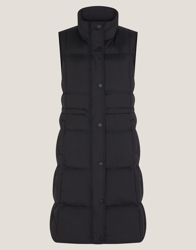 Nelly Long Padded Gilet, Black (BLACK), large