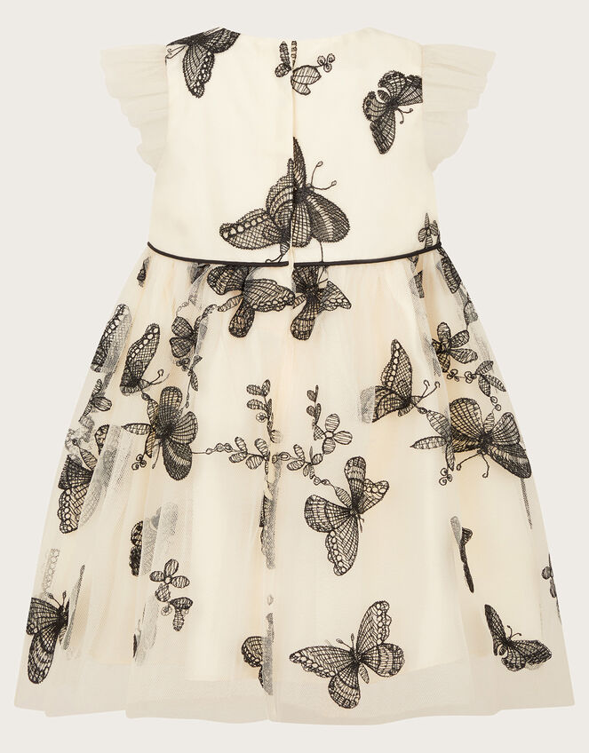 Baby Savannah Embroidered Butterfly Dress, Ivory (IVORY), large