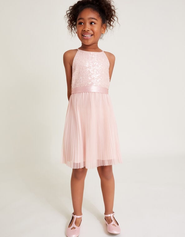 Keita Embellished Plisse Dress, Pink (PINK), large