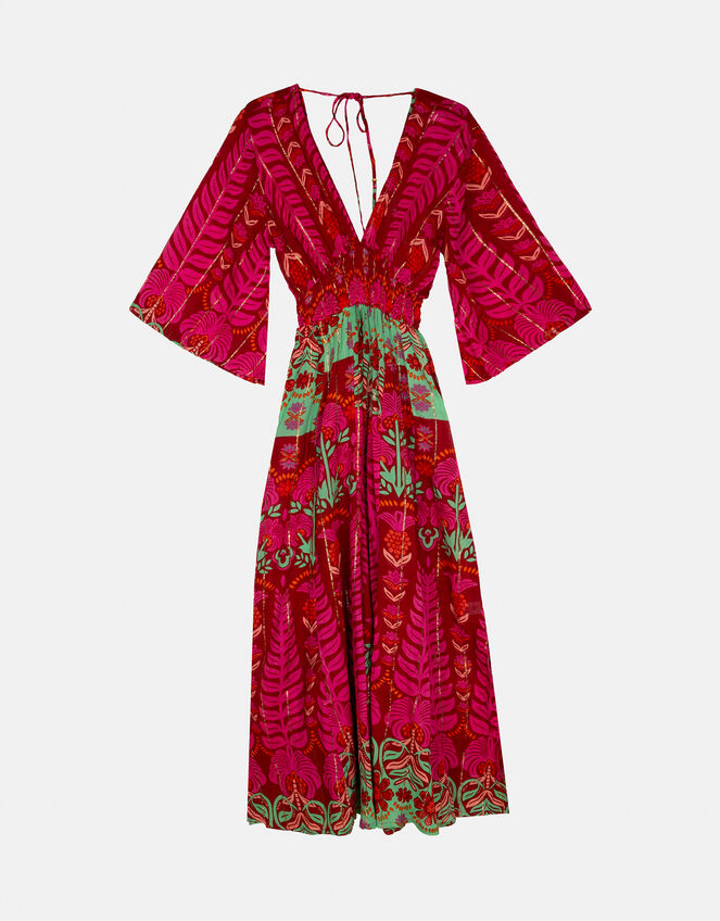 Piti Cuiti Boho Floral Wide Leg Jumpsuit, Pink (PINK), large